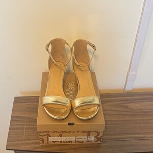 Gold Women Block Heels